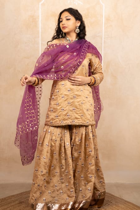 Gulabo Jaipur Gifa Handwork Kurta Sharara Set 