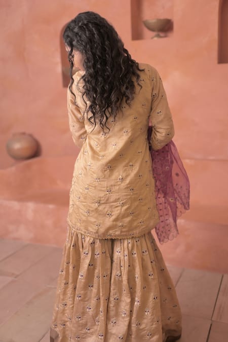 Gulabo Jaipur Gifa Handwork Kurta Sharara Set 