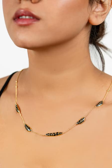 Bauble Bazaar_Black Catnip Charm Necklace _at_Aza_Fashions