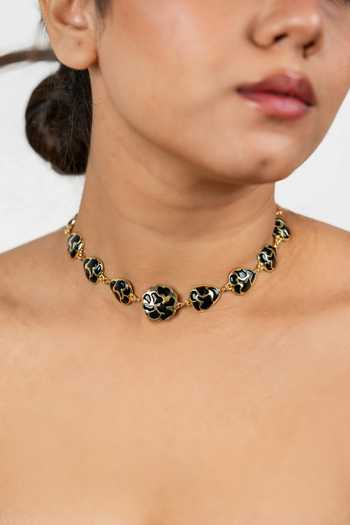 Bauble Bazaar Black Wild Empress Necklace at Aza Fashions Bauble Bazaar_Black Wild Empress Necklace _at_Aza_Fashions