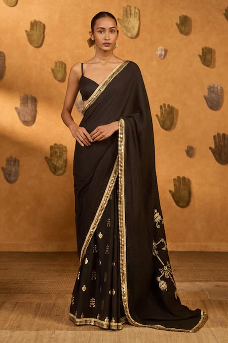 Masaba Wishdrop Gota Saree With Unstitched Blouse Piece 