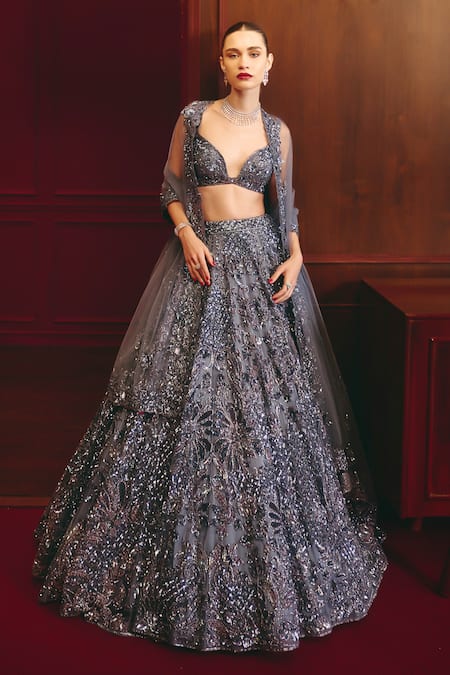 Angad Singh The Silver Throne Embellished Lehenga Set 