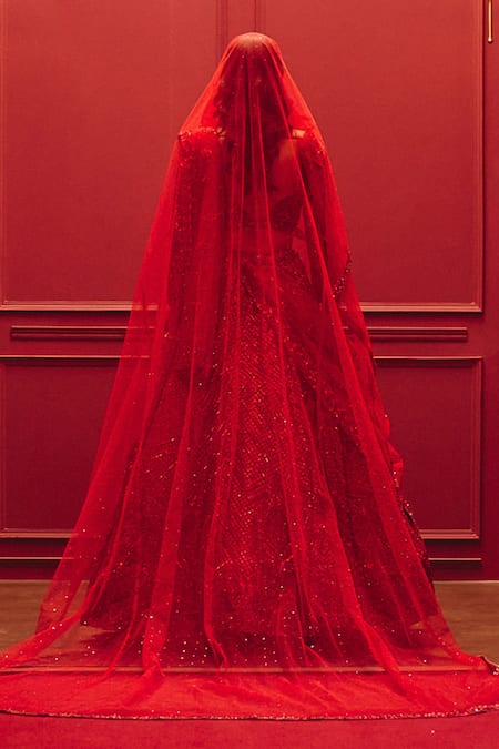 Angad Singh The Royal Ember Embroidered Lehenga Set 