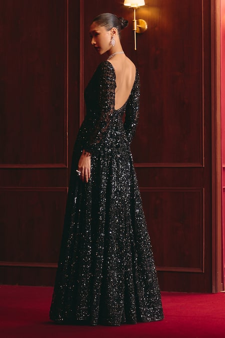Angad Singh The Onyx Verdict Embroidered Gown 