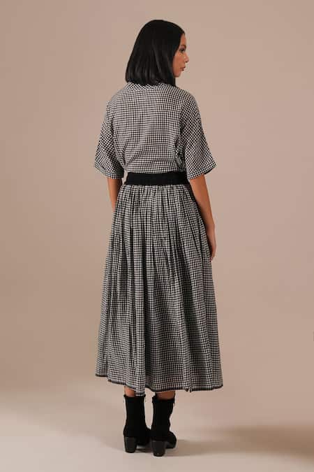 Indigo Dreams Handwoven Jamdani Top & Skirt Set 