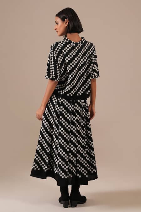 Indigo Dreams Handwoven Ikat Top & Skirt Set 