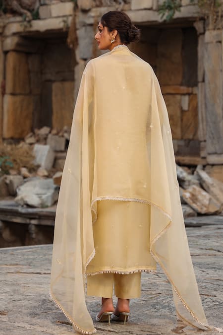 Label Niti Bothra Resham Embroidered Kurta & Pant Set 