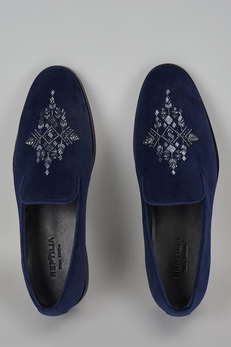 SALIL BHATIA Velvet Hand Embroidered Loafers 