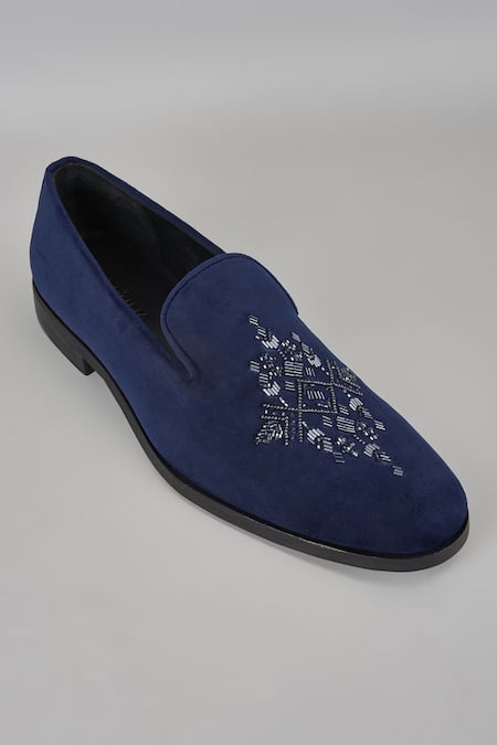 SALIL BHATIA Velvet Hand Embroidered Loafers 