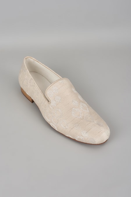SALIL BHATIA Ivory Embellished Loafers 