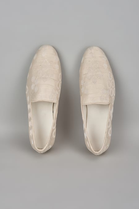 SALIL BHATIA Ivory Embellished Loafers 
