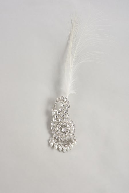 SALIL BHATIA Semi Precious Kundan & Pearl Feather Kalangi 