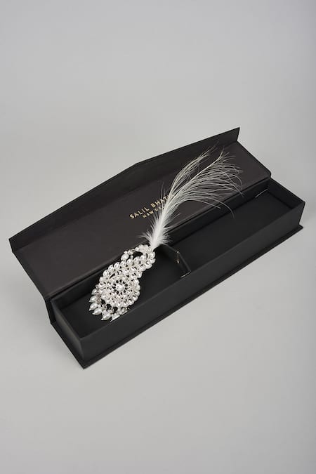 SALIL BHATIA Semi Precious Kundan & Pearl Feather Kalangi 