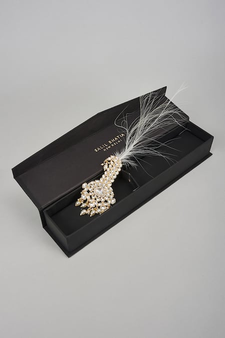 SALIL BHATIA Semi Precious Kundan & Pearl Feather Kalangi 