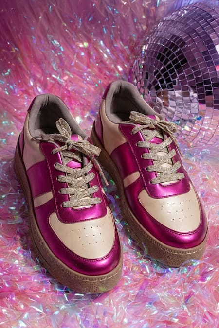 Sole Mates by Palak Fuschia Flash Sneakers