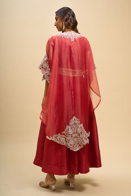 Prisho Floral Embroidered Anarkali Set 
