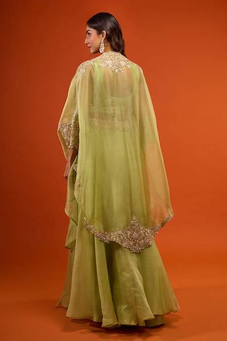 Prisho Gota Patti Work Cape Lehenga Set 