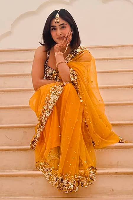 Buy_Dilnaz_Purple Satin, Net Embroidery, Sequins Embellished Blouse _Online_at_Aza_Fashions