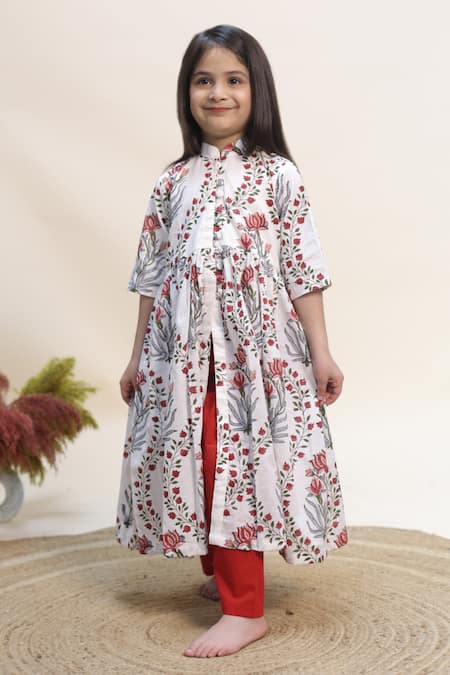 Kalp Ruby Vines Printed Anarkali & Pant Set 