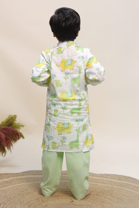 Kalp Safari Sketch Print Kurta Set 