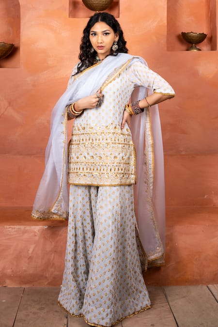 Gulabo Jaipur Zuri Embroidered Kurta & Sharara Set 