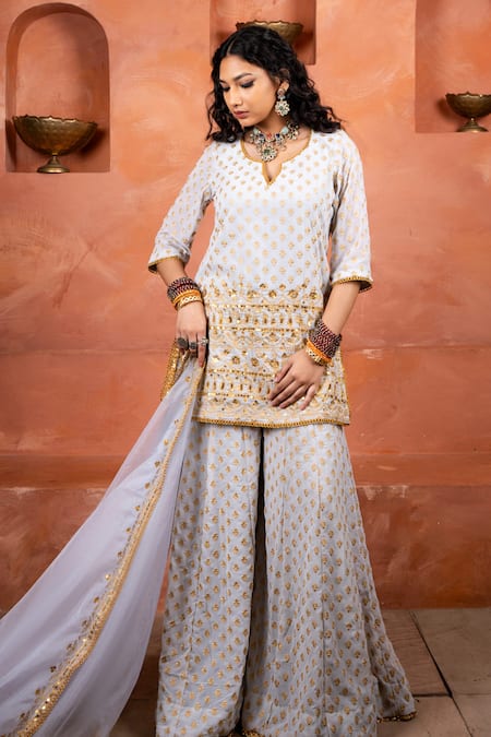 Gulabo Jaipur Zuri Embroidered Kurta & Sharara Set 