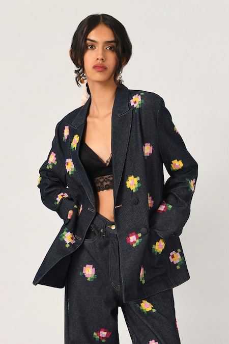 Payal Pratap Eudicot Double Breasted Embroidered Jacket 