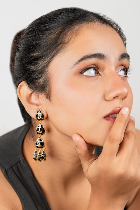 Buy Bauble Bazaar Black Claws Out Dangler Earrings Online at Aza Fashions Buy_Bauble Bazaar_Black Claws Out Dangler Earrings _Online_at_Aza_Fashions