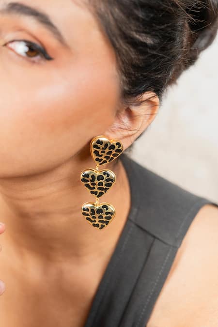 Buy_Bauble Bazaar_Black Wildly Yours Dangler Earrings _Online_at_Aza_Fashions