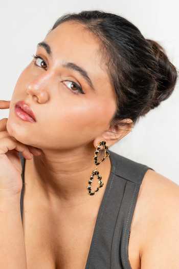 Buy Bauble Bazaar Black Wild Mark Drop Earrings Online at Aza Fashions Buy_Bauble Bazaar_Black Wild Mark Drop Earrings _Online_at_Aza_Fashions
