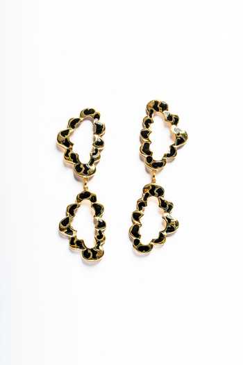 Bauble Bazaar Black Wild Mark Drop Earrings Online at Aza Fashions Bauble Bazaar_Black Wild Mark Drop Earrings _Online_at_Aza_Fashions