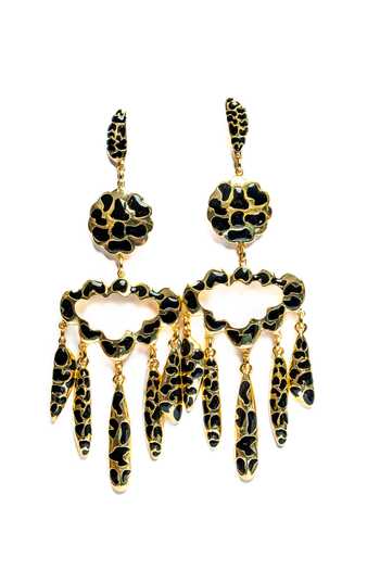 Bauble Bazaar_Black Sassy Scratch Statement Earrings _Online_at_Aza_Fashions