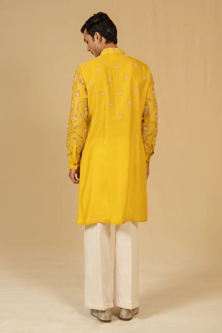 Gaurav katta Silk Chanderi Embroidered Kurta & Pant Set