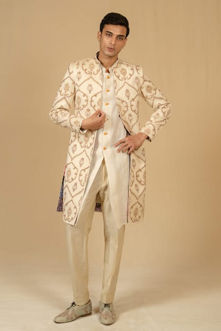 Gaurav katta Zardozi Embroidered Sherwani & Pant Set 