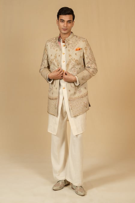 Gaurav katta Zardozi Embroidered Bandhgala Set 