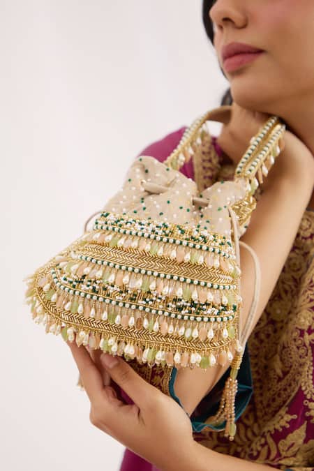 FOREVER NOOR Zaraha Embroidered Potli 