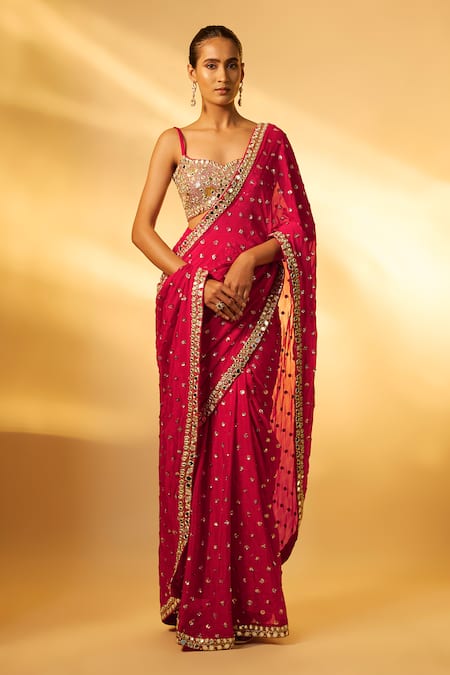 Vana Ethnics Sequin Embroidered Saree Set 