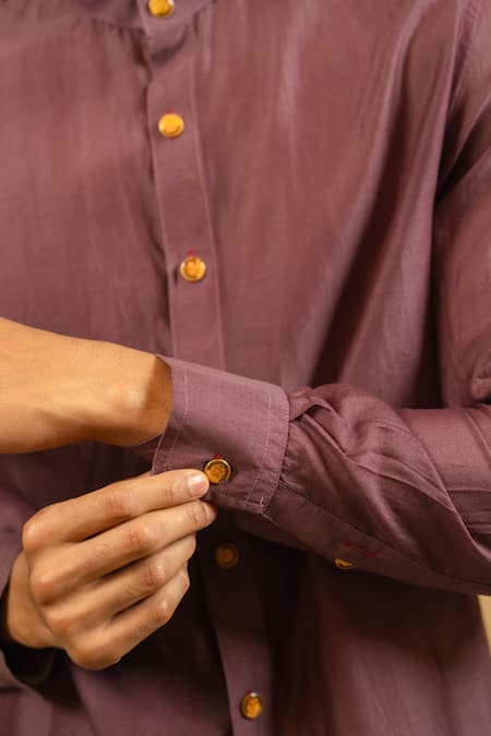 Shop_Gaurav katta_Pink Silk, Chanderi Shirt 