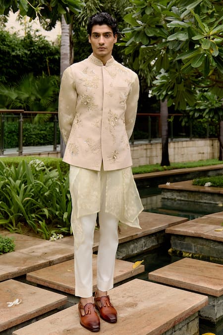 Sahil Kochhar Praful Embroidered Matka Silk Bundi 