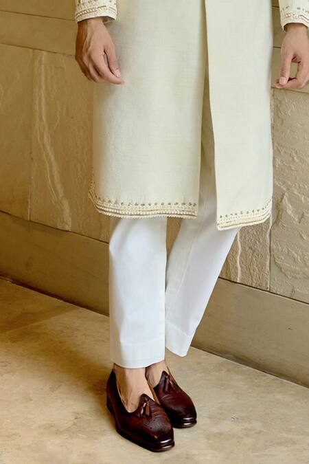 Sahil Kochhar Ivory Silk Applique, Embroidery Ronit Sherwani Set Online at Aza Fashions Sahil Kochhar_Ivory Silk Applique, Embroidery Ronit Sherwani Set _Online_at_Aza_Fashions