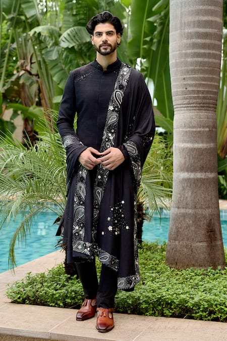 Sahil Kochhar Nakul Sherwani Set With  Dupatta 