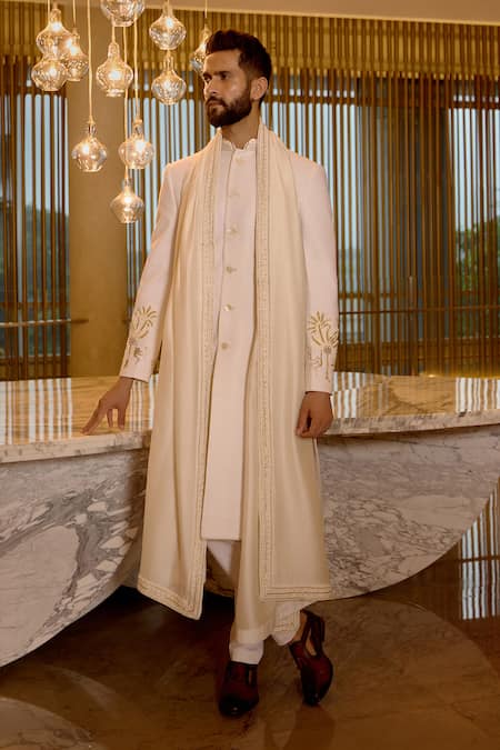 Sahil Kochhar Pravit Embroidered Sleeves Sherwani Set 