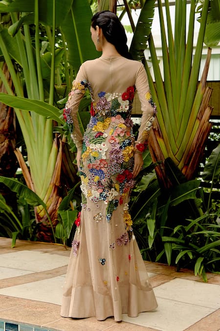 Sahil Kochhar Samridhi Applique Work Maxi Dress 