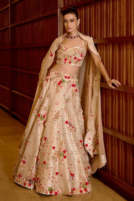 Sahil Kochhar Nairiti Floral Applique Lehenga Set
