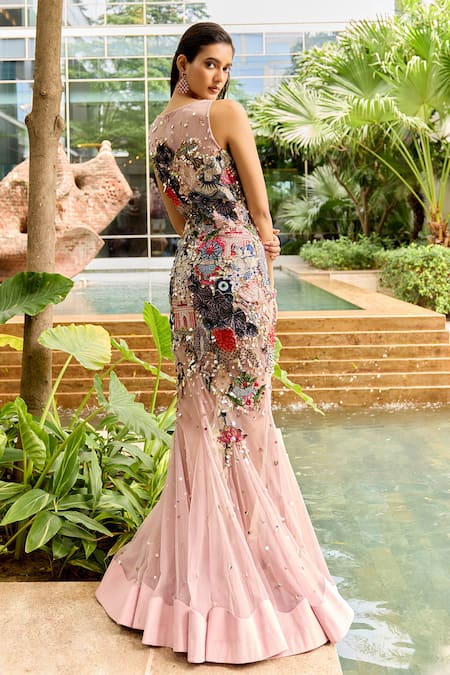 Sahil Kochhar Dravin Applique Work Gown