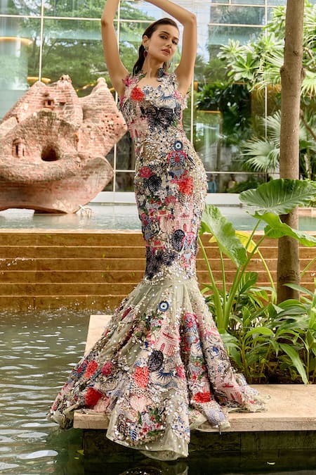 Sahil Kochhar Viha Applique Work Gown