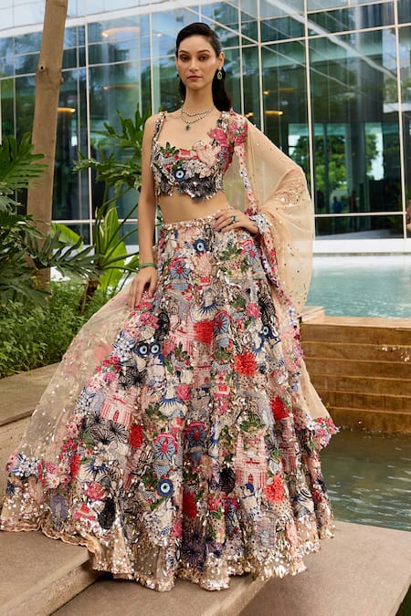 Sahil Kochhar Yashashri Silk Organza Lehenga Set