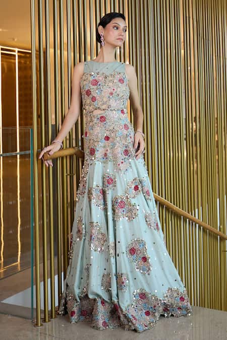 Sahil Kochhar Charvik Applique Work Skirt Set