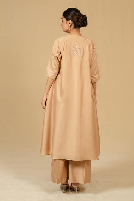 Gaurav katta Embroidered Silk Chanderi Kurta & Pant Set