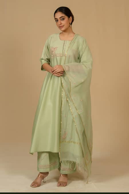 Gaurav katta Silk Chanderi Kurta & Pant Set
